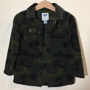 Old Navy • 3T • Camo Fleece Button Up Long Sleeve Shirt Shacket